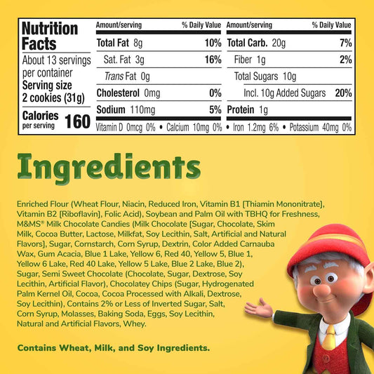 Keebler Chips Deluxe Rainbow Cookies with M&M's – Lunchbox Treat for Kids' School Snacks