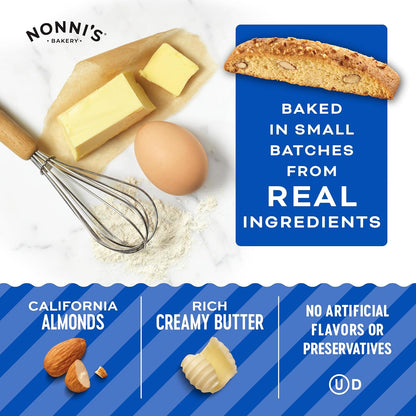crunchy double-baked texture designed for dunking in coffee or wine