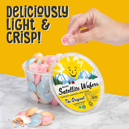Gerrit's Flying Saucer Candy Tub – Vintage Birthday Gift for Mom, 100ct Bulk Novelty Wafer Sweets