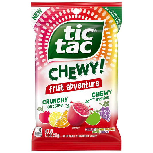 Tic Tac Chewy! Fruit Adventure Candy – Stocking Stuffer and Party Favor Pack for Kids and Teens, 7 oz