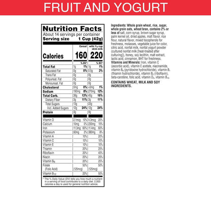 Kellogg's Special K Fruit and Yogurt Cereal – Low Fat Breakfast Bowl for Weight-Conscious Wellness Routines, 22oz Giant Box