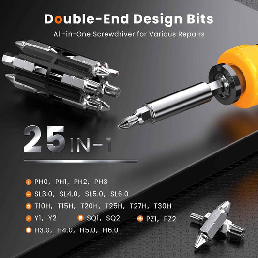 Jorest 25-in-1 Screwdriver Set – Minimalist Pocket Tool Replacing Bulky Bit Kits, Clean and Clutter-Free Drawer Upgrade