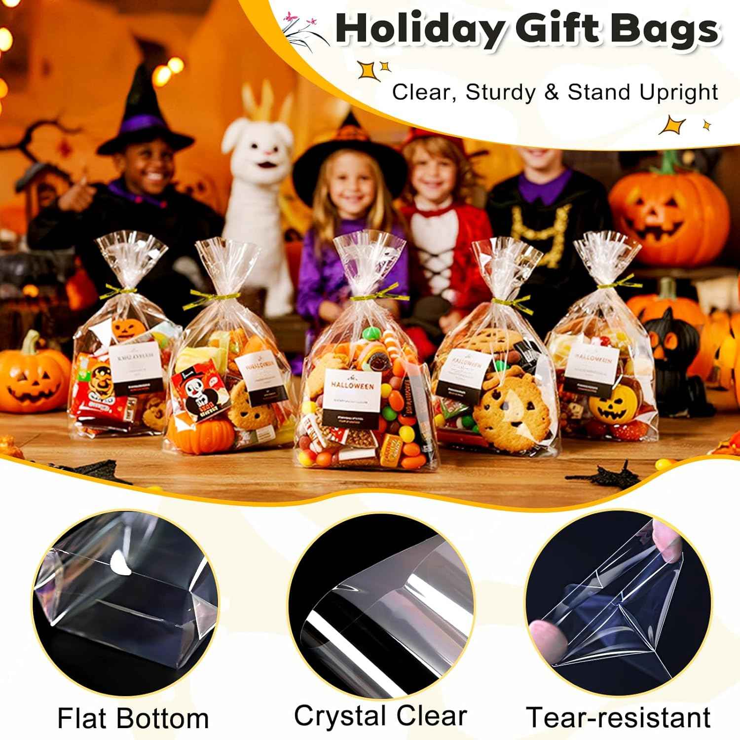 PigPotParty Clear Cellophane Treat Bags 6x9 – Ready-to-Give Birthday Gift Packaging for Homemade Cookies and Holiday Treats