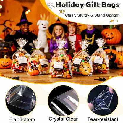 PigPotParty Clear Cellophane Treat Bags 6x9 – Ready-to-Give Birthday Gift Packaging for Homemade Cookies and Holiday Treats
