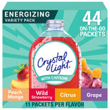 Crystal Light Energizing Powdered Drink Mix – Travel Hydration with 60mg Caffeine for Long Flights and Layovers, 44 Packets