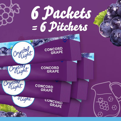 Crystal Light Grape Energy Drink Mix – Mid-Workday Caffeine Lift Without the Crash for Busy Professionals, Pocket-Sized Sachets