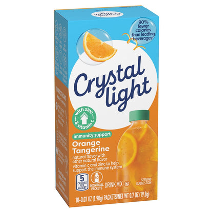 Crystal Light Immunity Support Orange Tangerine Packets – Personal Care Routine Essential for the Home Pantry, Low-Calorie Vitamin Water Alternative