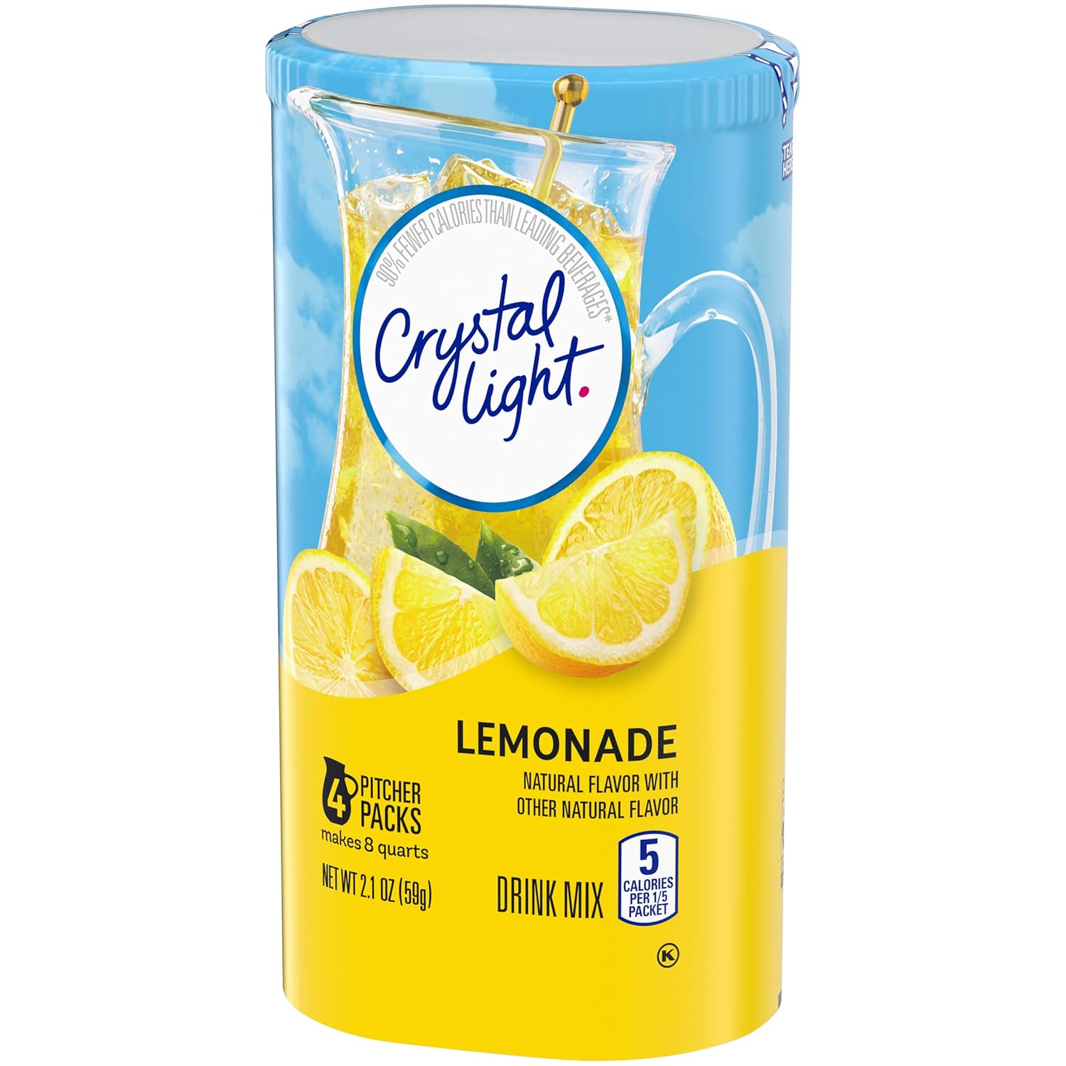 Crystal Light Sugar-Free Lemonade Drink Mix – Family-Friendly Lemonade Powder for Backyard Picnics and Lunchbox Packing