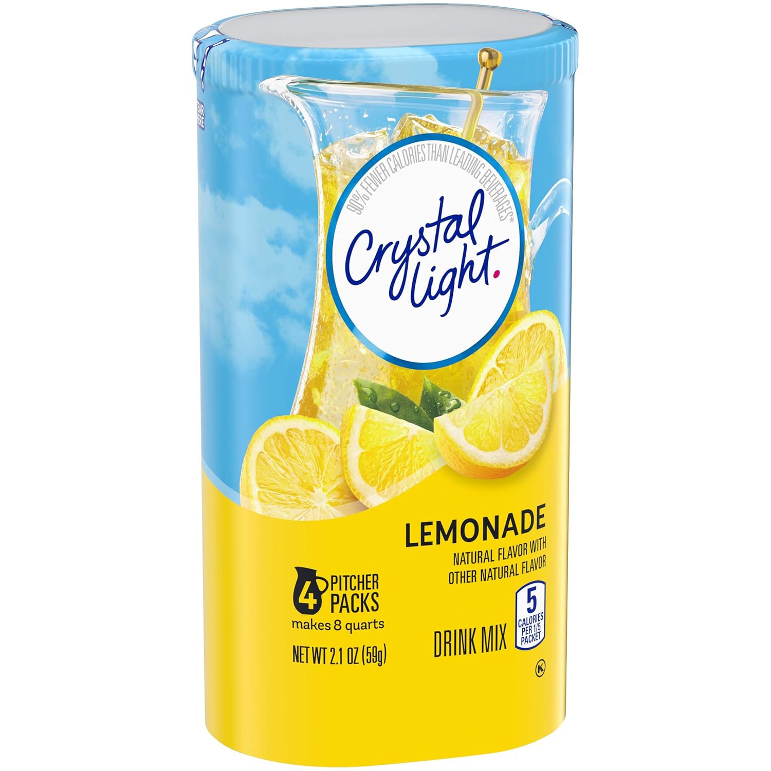 Crystal Light Sugar-Free Lemonade Drink Mix – Family-Friendly Lemonade Powder for Backyard Picnics and Lunchbox Packing