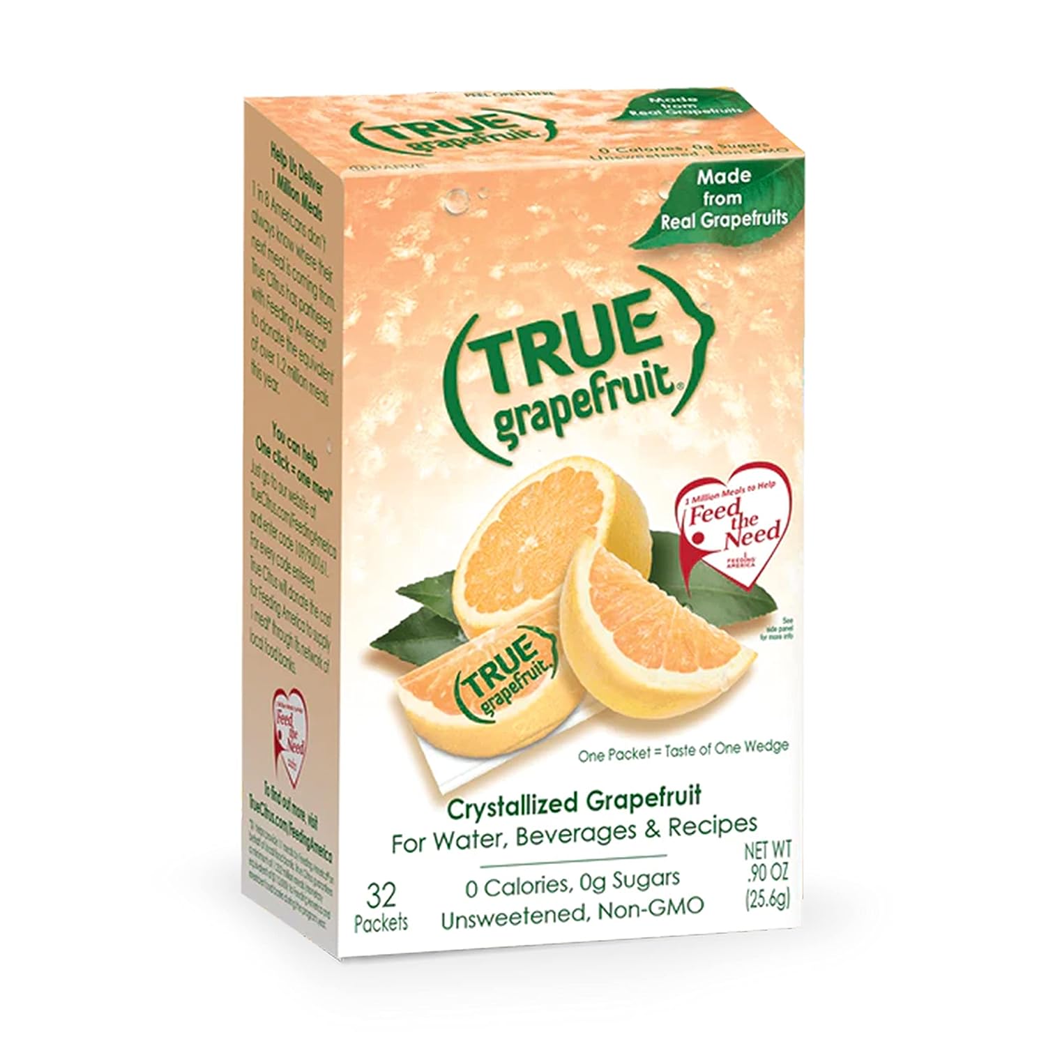 crystallized powder format in single-serve 0.90 oz sachets, 32 packets per box