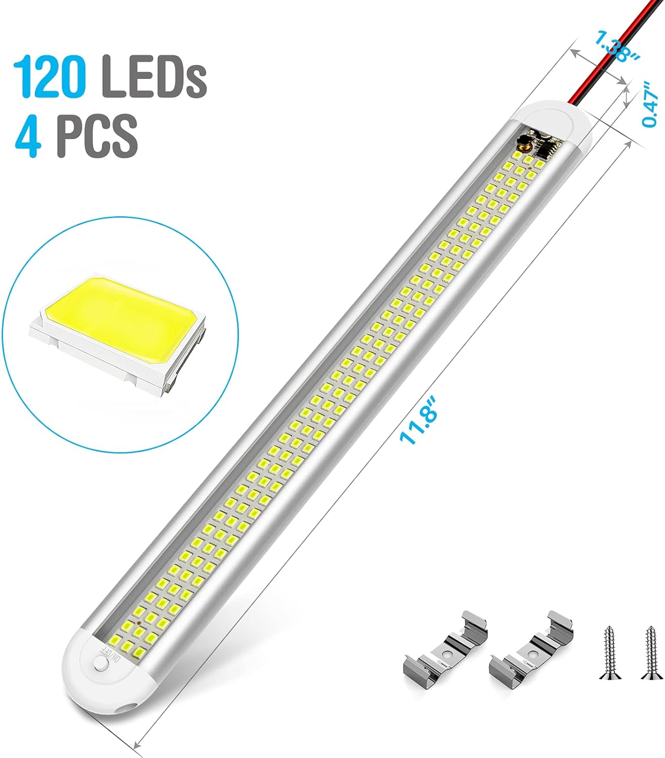 CT CAPETRONIX 12V LED Light Bar – Low-Heat Interior Lighting for Boat Cabin and Enclosed Cargo Trailer