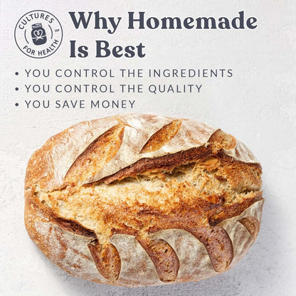 Cultures for Health San Francisco Sourdough Starter – Housewarming Present for Friends Who Love Artisan Bread