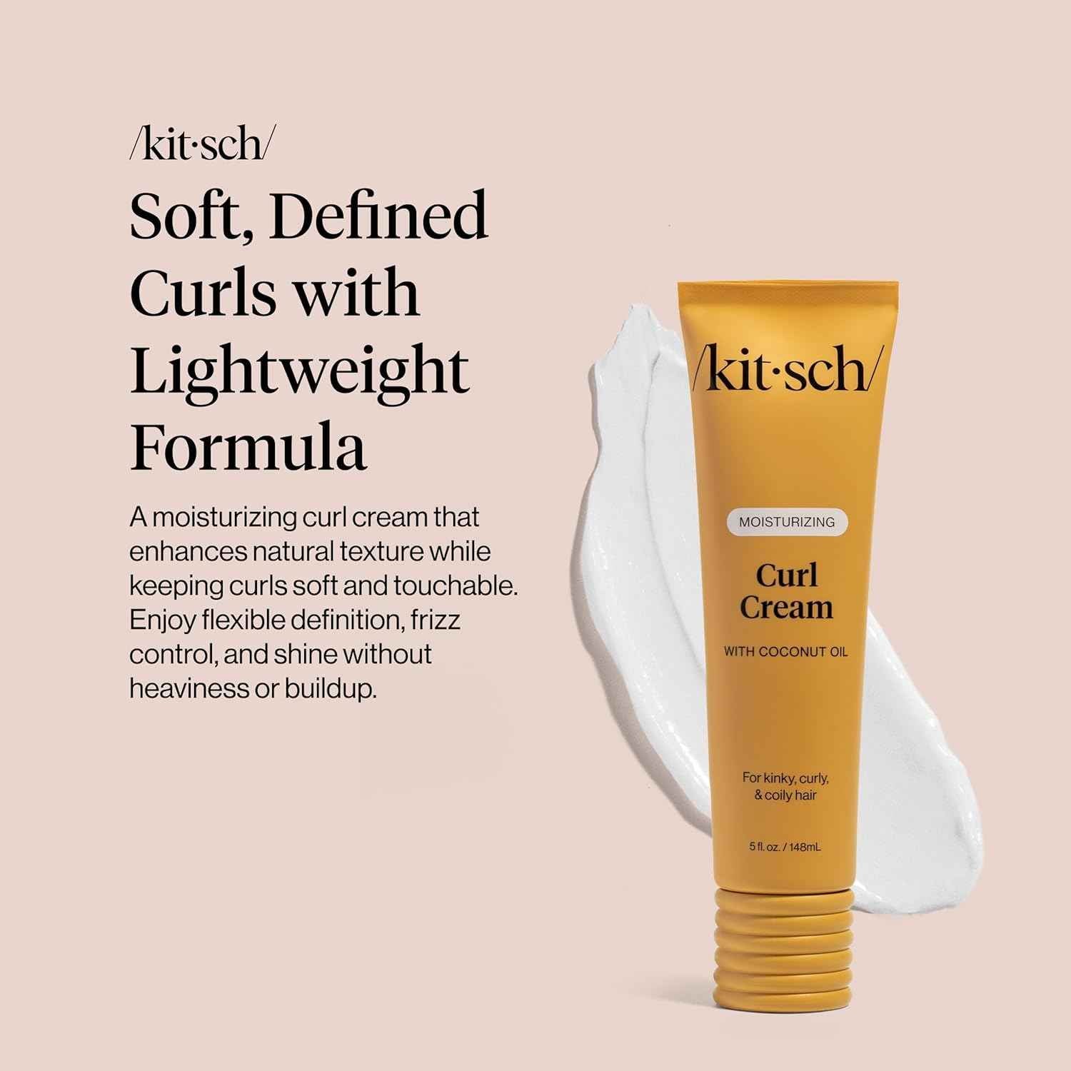 Kitsch Curl Defining Cream – Birthday Gift for Women with Curly Hair, Frizz Control & Shine Styling