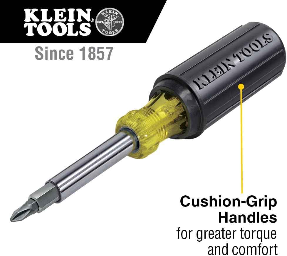 Klein Tools 32500 11-in-1 Screwdriver – Field Service Multi-Tool for Electricians and HVAC Technicians