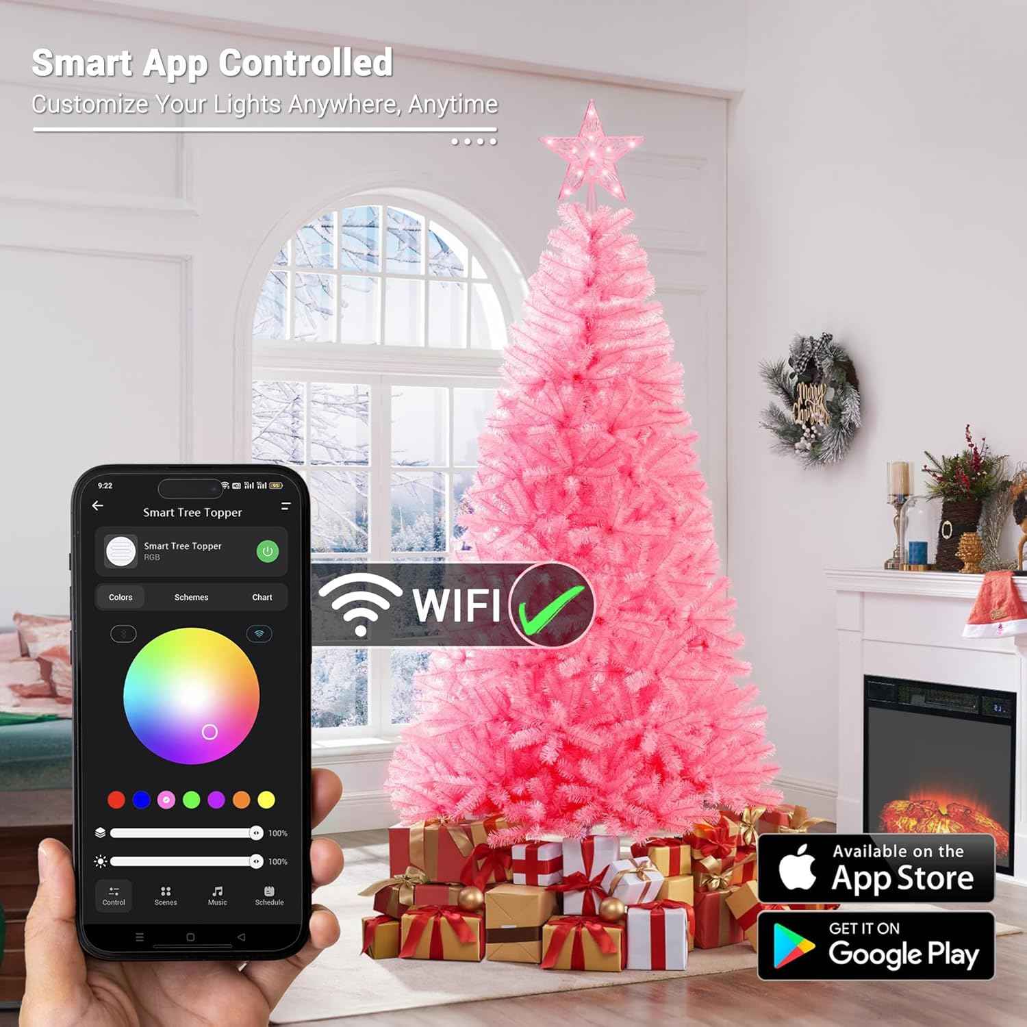 Brizled Flameless LED Star Tree Topper – Smokeless, Heat-Free Holiday Lighting for Homes with Pets and Children