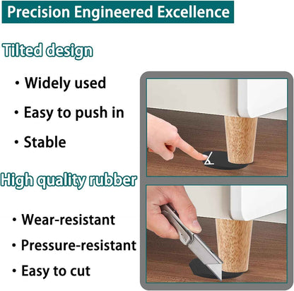 Jayen Rubber Shims – Clean-Looking Furniture Levelers in Matte Black, Stackable Rubber Wedges for an Uncluttered Home