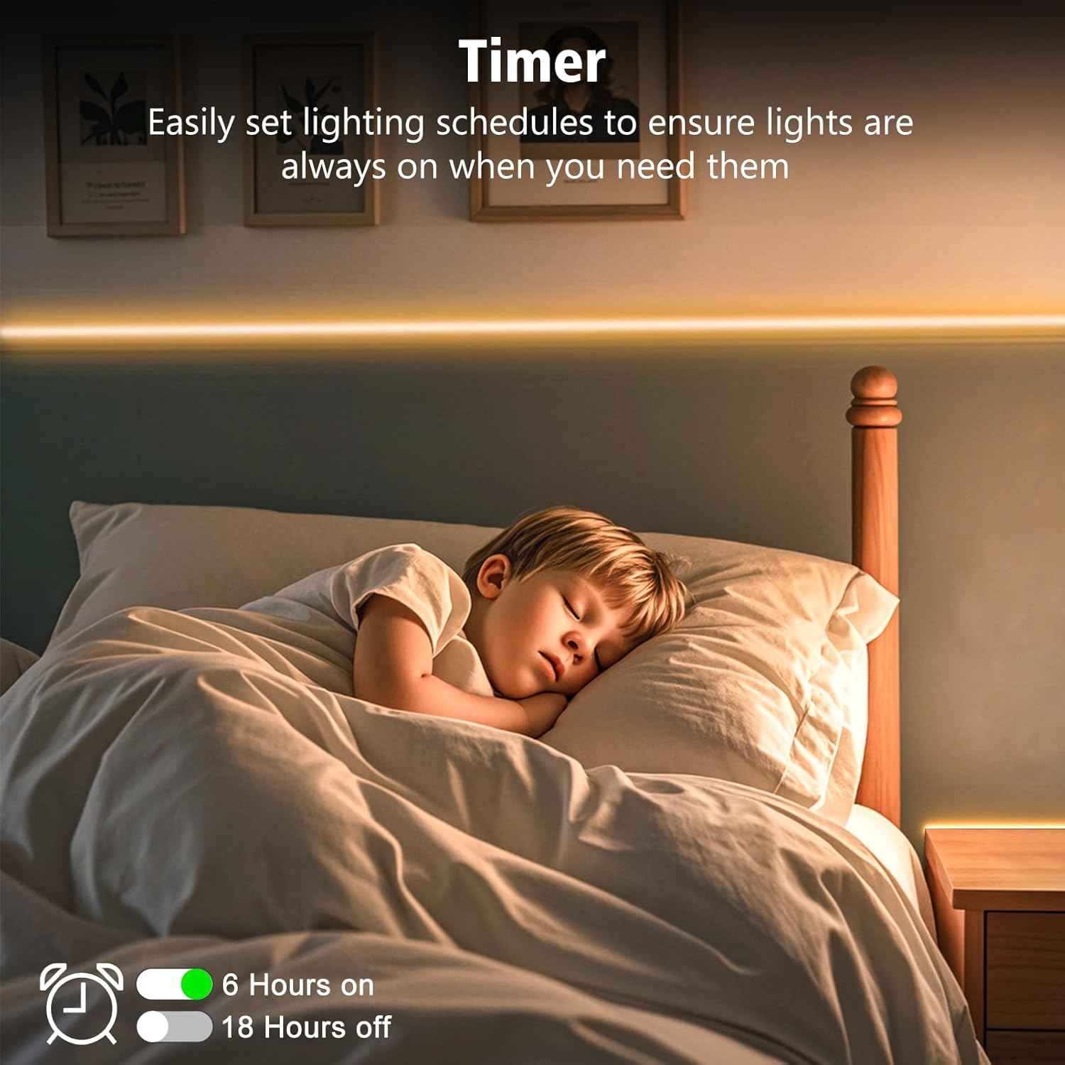 echosari Tape Light No Plug Required – Simple Peel-and-Stick Accent for Intentional Interiors, Warm White, Remote Dimmable