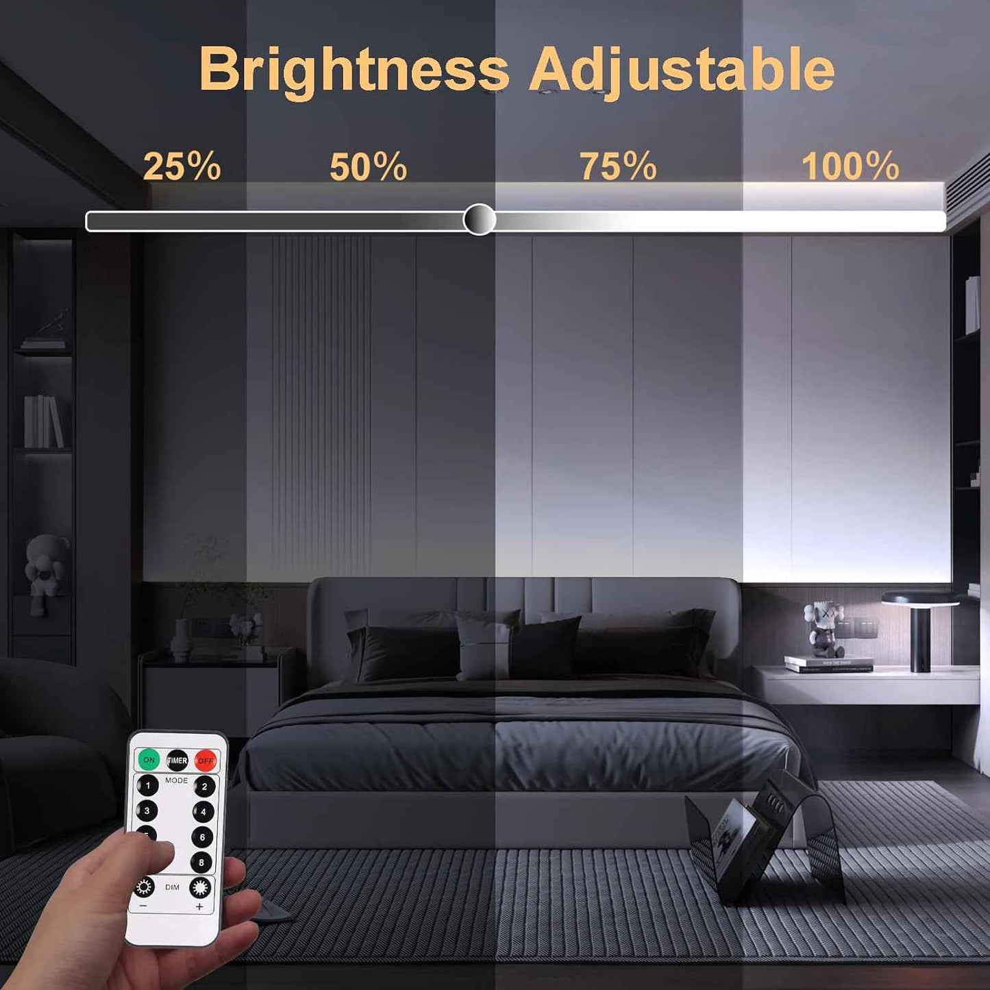 echosari Self-Adhesive LED Strip Lights – Living Room Aesthetic Ambient Backlight Behind TV, Warm White 16.4ft 2-Pack