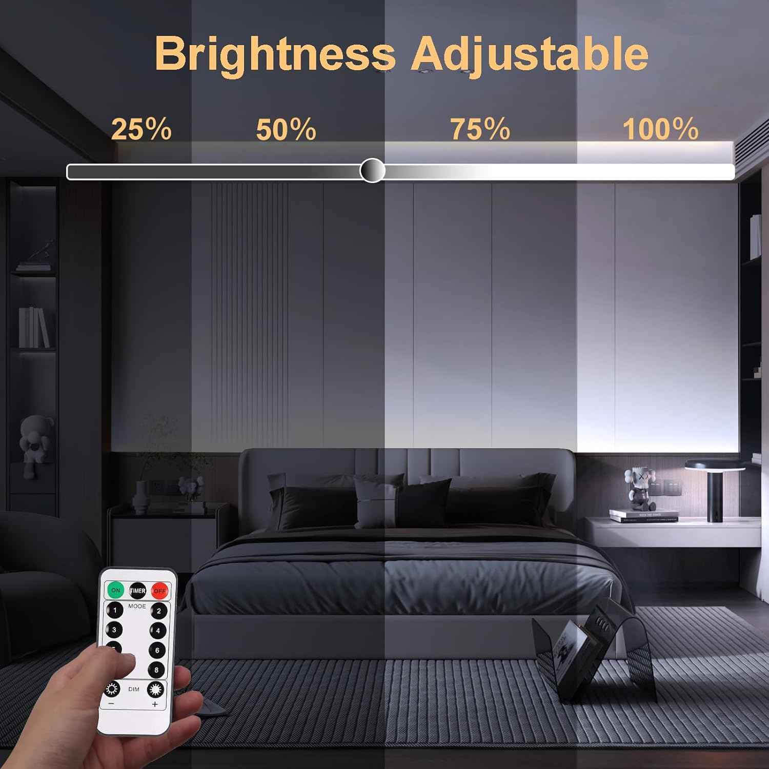echosari Self-Adhesive LED Strip Lights – Living Room Aesthetic Ambient Backlight Behind TV, Warm White 16.4ft 2-Pack