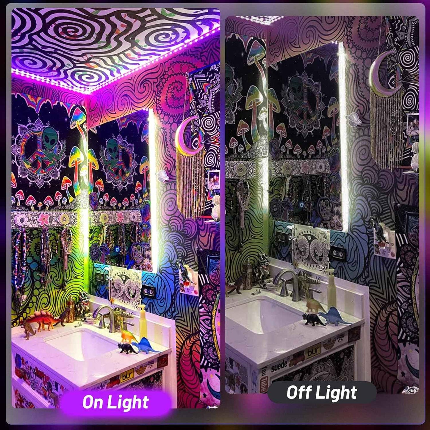 LumoGlow Black Light Strip – Birthday Gift for Him, Glow Decor for Bedrooms and Game Rooms