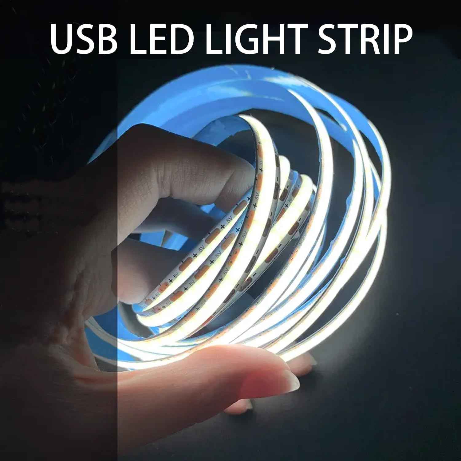 Luminara USB COB LED Strip – Safe Plug-in Nightlight for Kids' Bedrooms and Playrooms