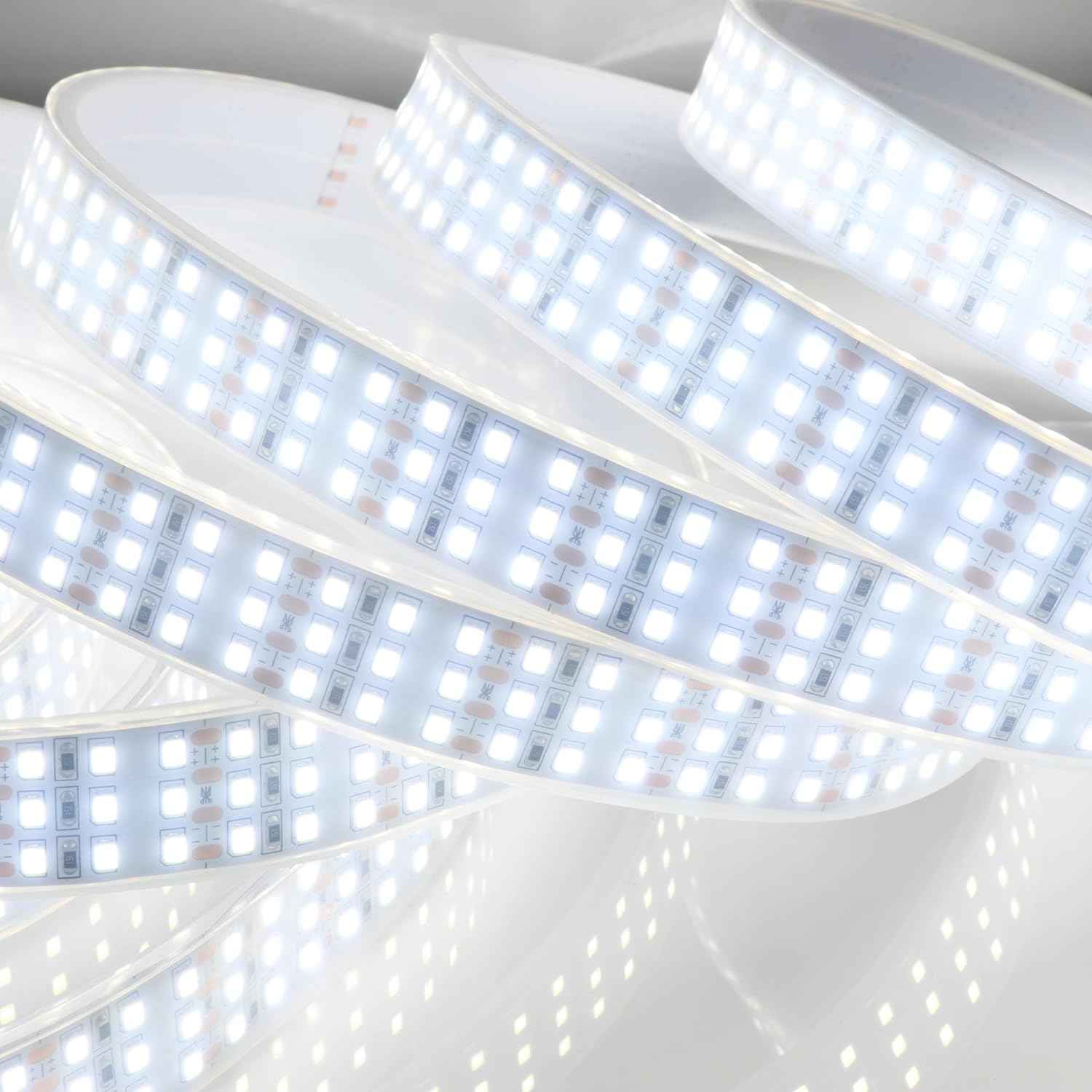 Muzata Triple Row LED Strip – 16.4ft 12V Cuttable Tape for DIY Under-Cabinet and Accent Projects
