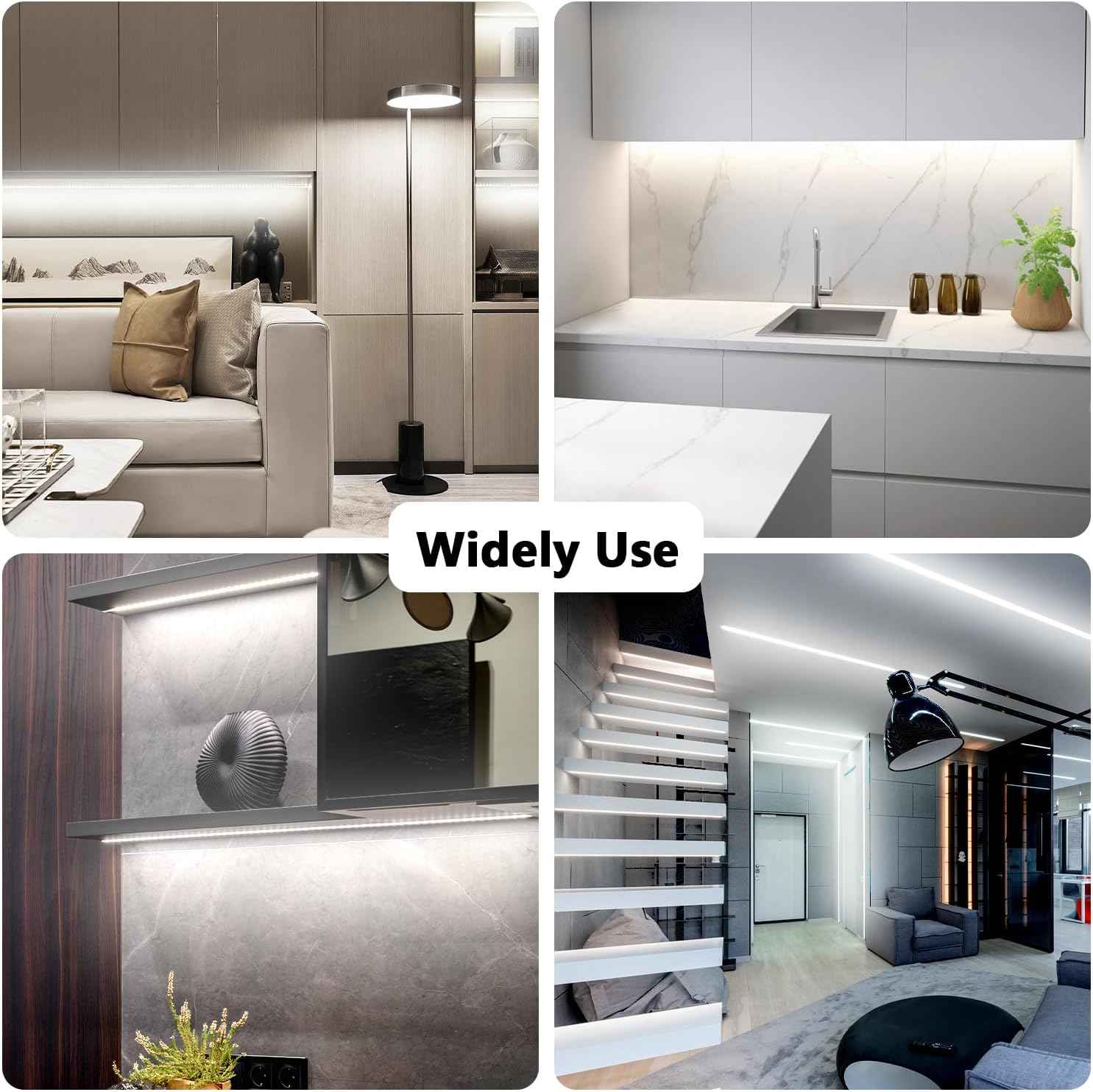 dalattin LED Tape Light – Tool-Free Peel and Stick Strip for Uncluttered Living Spaces, 24V