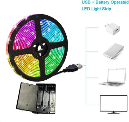 111111 Battery Powered LED Strip Lights – Cool-to-Touch Kids Room & Nursery Accent Lighting