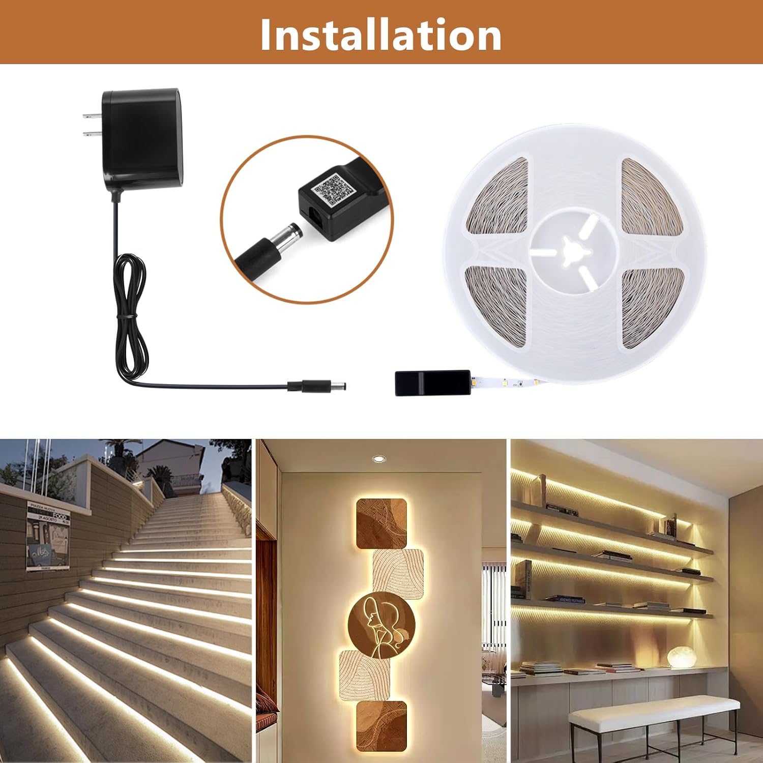 cuttable strip design with 8mm 3-pin connectors for custom lengths and corner extensions