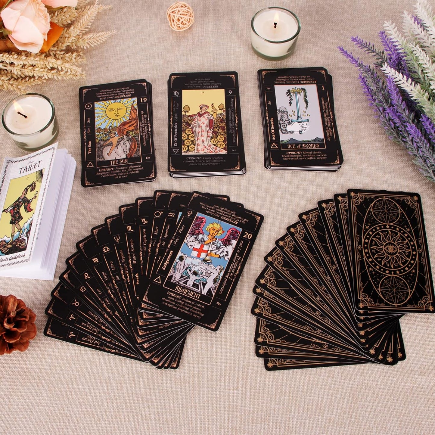 Tarot_Cards_for_Beginners,_Classic_Tarot_Cards_with_Meanings_on_Them,_Durable_Tarot_Cards_with_Guide_Book_for_Beginners_(Black)