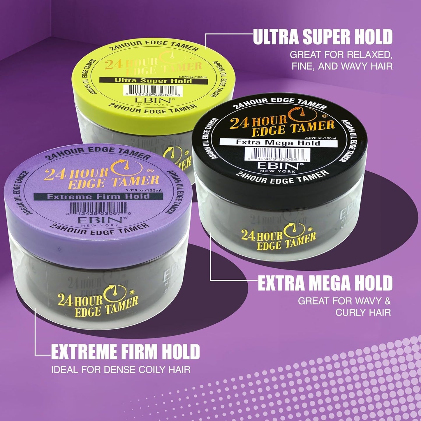 EBIN_New_York_24_Hour_Edge_Tamer_Ultra_Super_Hold_6.34_fl.oz/180ml_-_Strong_Edge_Control_Gel,_Argan_&_Castor_Oil_for_Hair_Care_and_Comfort