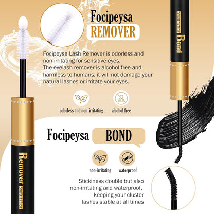 Focipeysa_Lash_Extension_Kit_Thick_Eyelash_Extension_Kit_10-18mm_Fluffy_Lash_Clusters_200D_Individual_Eyelashes_Kit_with_Lash_Bond,_Lash_Remover,_Lash_Applicator,_DIY_Lashes_Extension_Makeup_Cosmetic_Eyelashes_Extensions