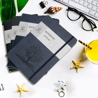 A5_Journal_Notebook,_Leather_Ruled_Notebooks_160_Pages_Diary_100gsm_Thick_Paper_Writing_Hardcover_Notebook_with_Pocket_for_Work_Men_Woman_8.4_x_5.7_in