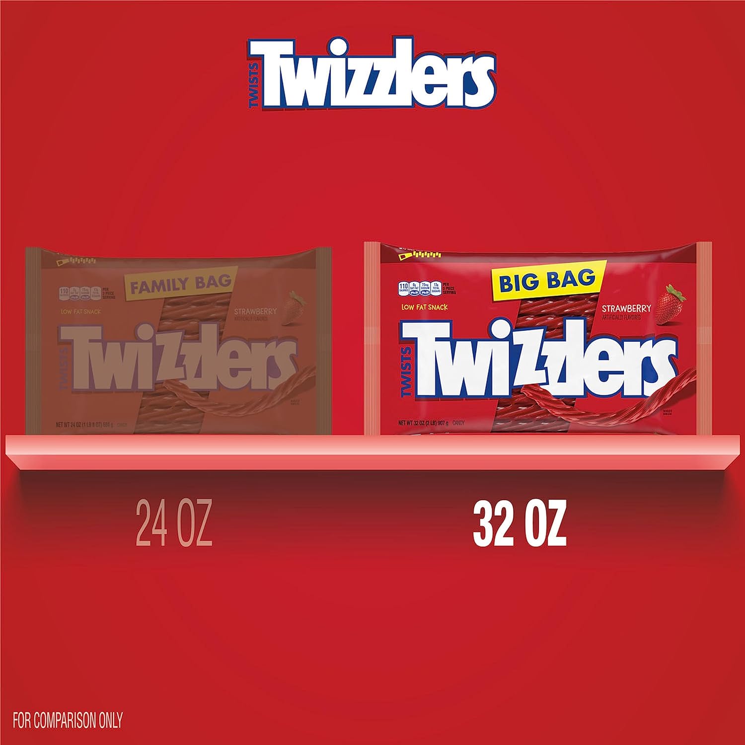 TWIZZLERS_Twists_Strawberry_Flavored_Licorice_Style,_Low_Fat_Candy_Big_Bag,_32_oz_Sweet_Snack_Bonbon_Corn_Chewy