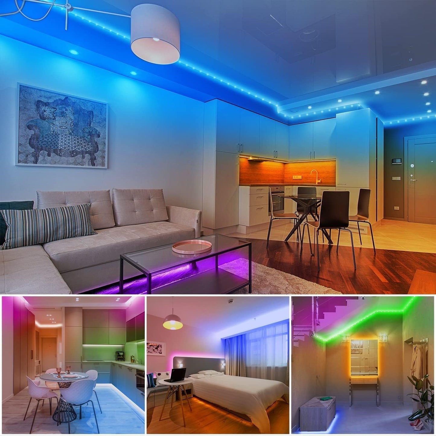 dalattin Kids LED Lights for Bedroom and Playroom, RGB Strip Lights with Remote and App Control, Easy Install No Tools Room Decor for Girls and Boys