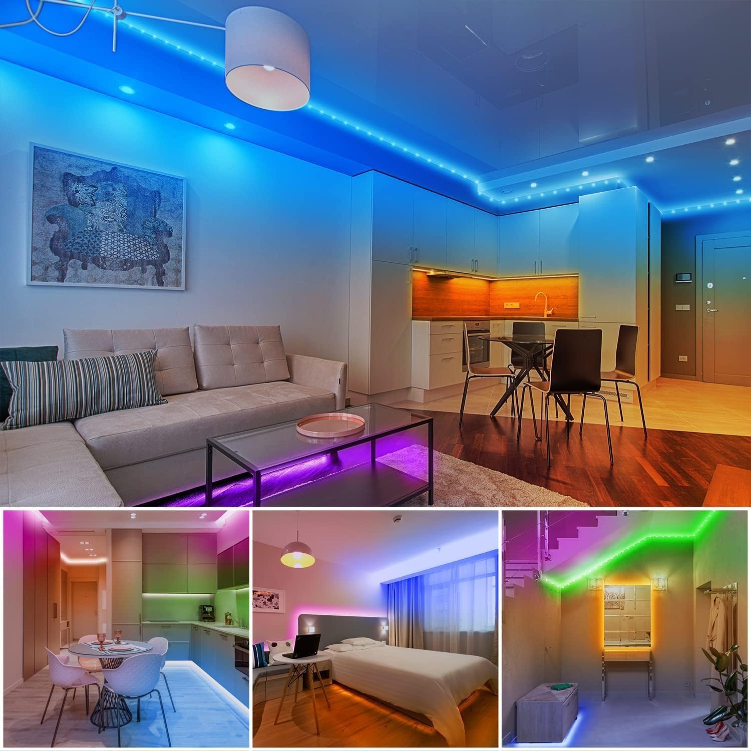 dalattin Kids LED Lights for Bedroom and Playroom, RGB Strip Lights with Remote and App Control, Easy Install No Tools Room Decor for Girls and Boys