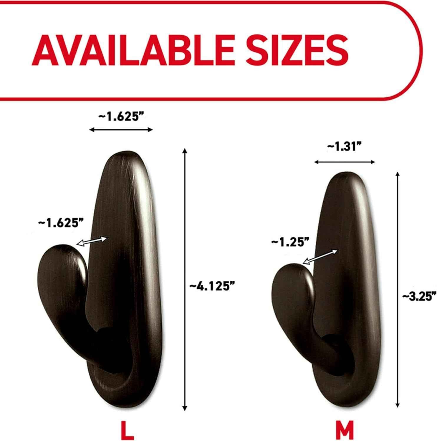 Command 5 lb Brushed Nickel Hooks – Intentional Home Storage for Mudroom and Closet Door, Reusable Adhesive Hooks, Refined Finish