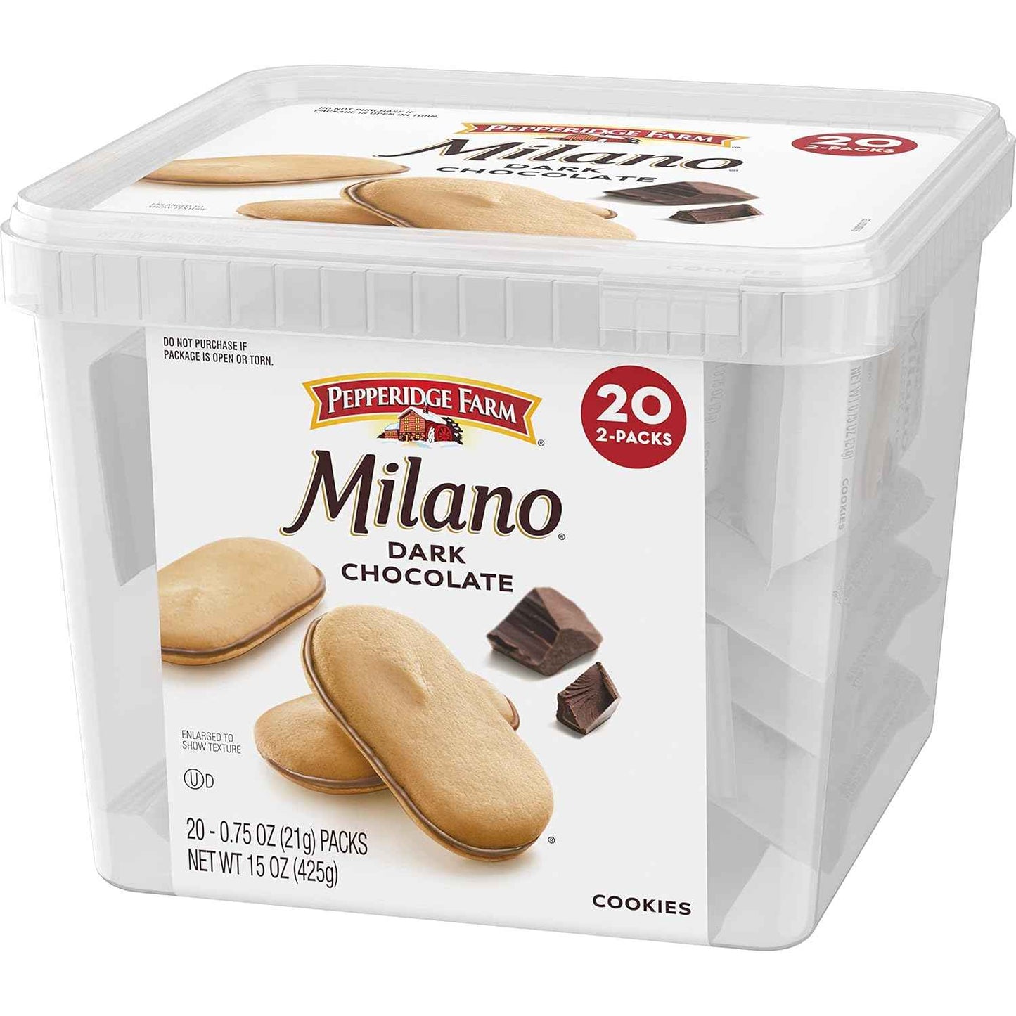 Pepperidge Farm Milano Dark Chocolate Cookies – Premium Dessert Pairing for Espresso and Dessert Wine, 20 Single-Serve Packs