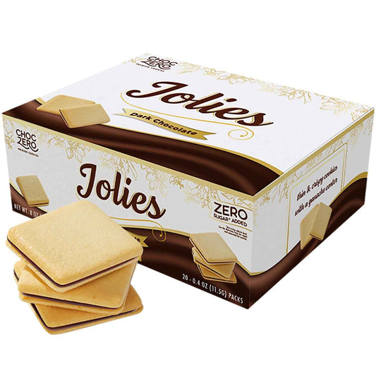 ChocZero Dark Chocolate Jolies – Gourmet Hostess Offering for Refined Gluten Free Gatherings, 20 Sandwich Cookies