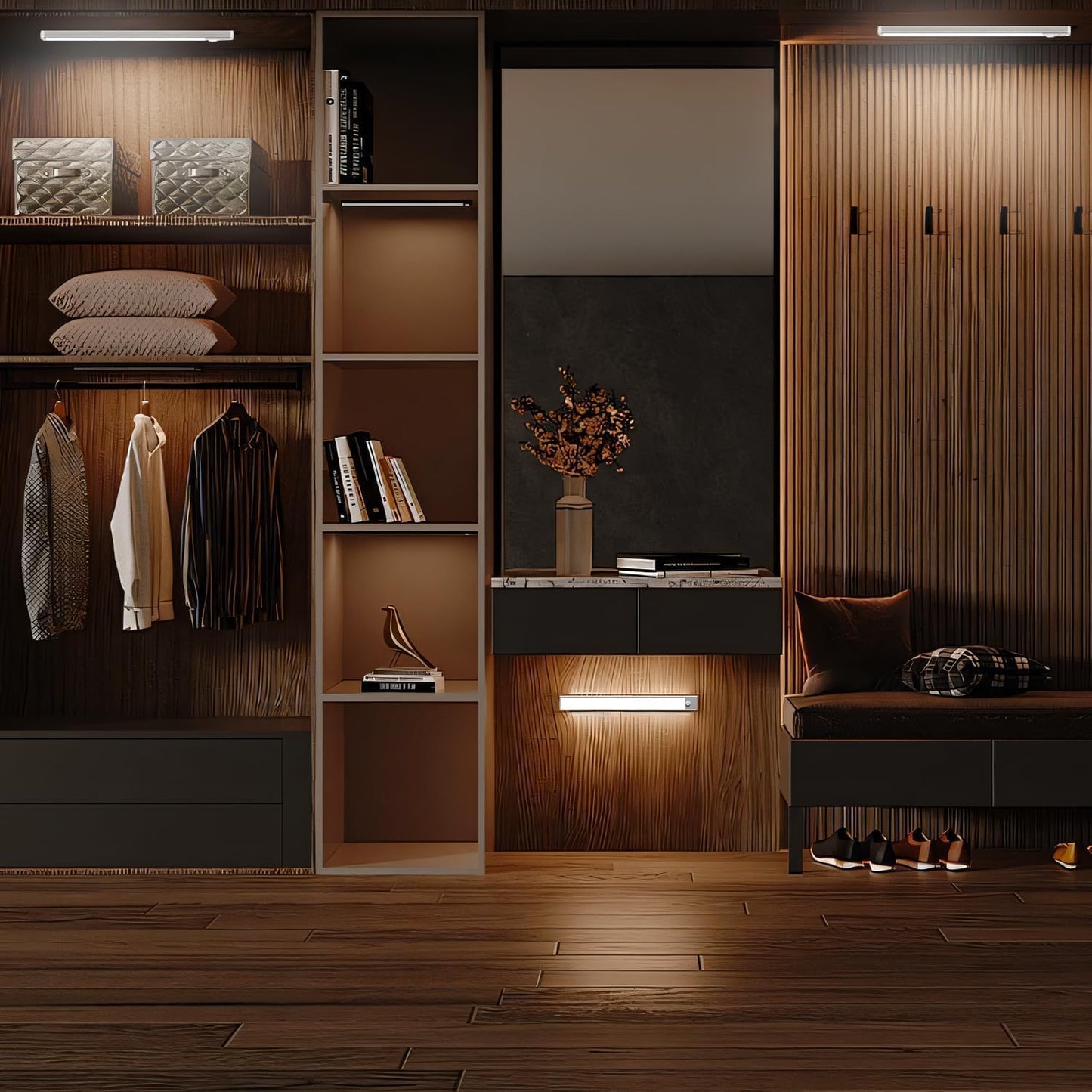 DAYBETTER Motion Sensor Cabinet Lighting – Stylish Task Glow for Pantries and Dressing Rooms, 4-Pack