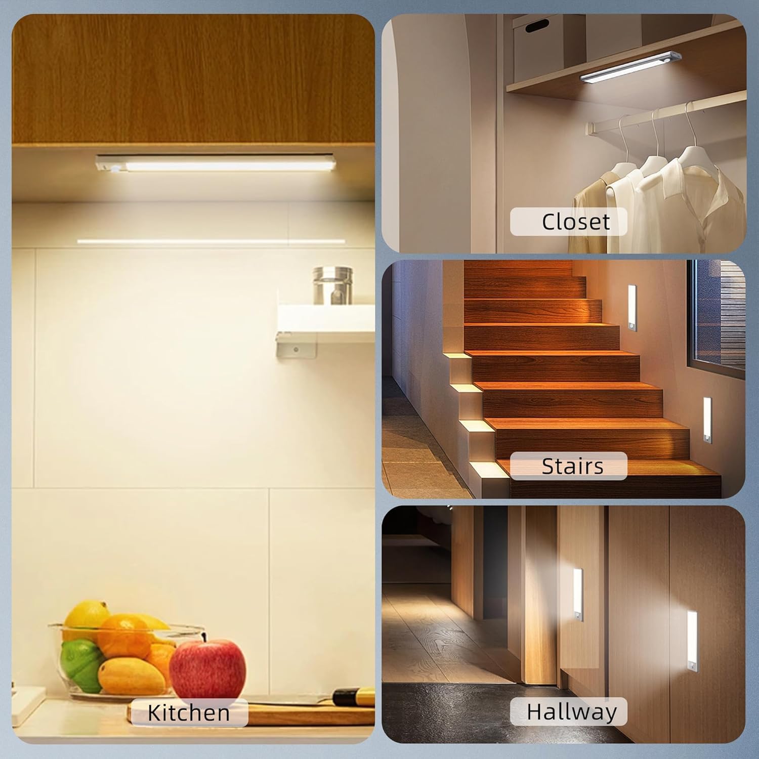 DAYBETTER Motion Sensor Cabinet Lighting – Stylish Task Glow for Pantries and Dressing Rooms, 4-Pack