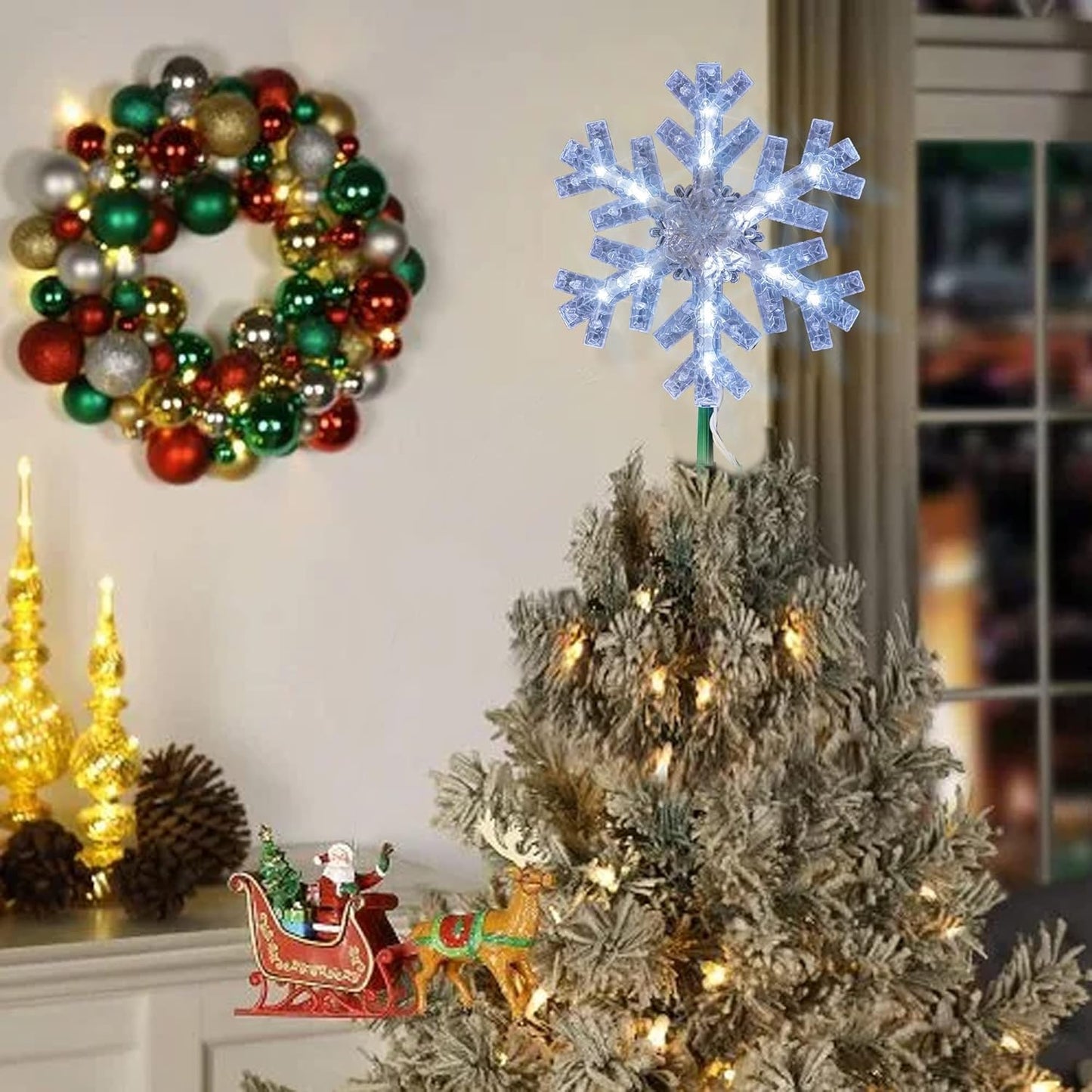 Dazzle Bright Lighted Snowflake Christmas Topper – Holiday Present for Mom, Colleagues and Hostesses