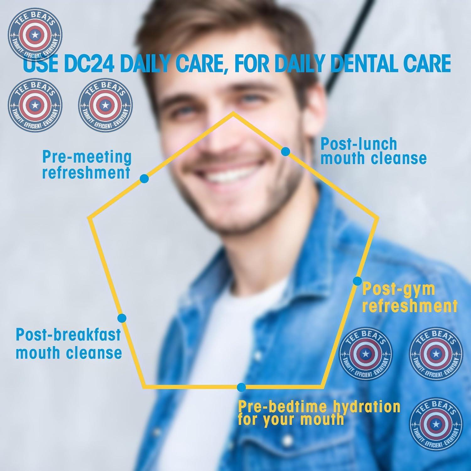 DC24 DAILY CARE 100% Xylitol Gum – Resealable Travel Pack Chewing Gum for Camping and Hiking