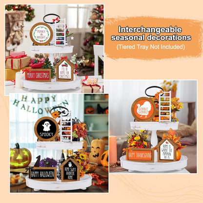 Farmhouse_Christmas_Tiered_Tray_Decorations_Set_-_Year_Round_Seasonal_Interchangeable_Holiday_Rustic_Wooden_Frames_with_Cards,_Ladder_for_Home_Kitchen_Table_Thanksgiving_Centerpiece