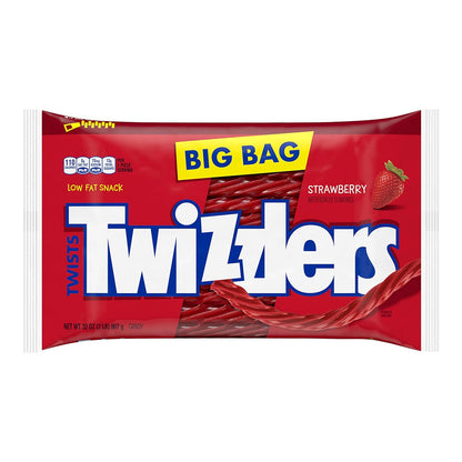 TWIZZLERS_Twists_Strawberry_Flavored_Licorice_Style,_Low_Fat_Candy_Big_Bag,_32_oz_Sweet_Snack_Bonbon_Corn_Chewy