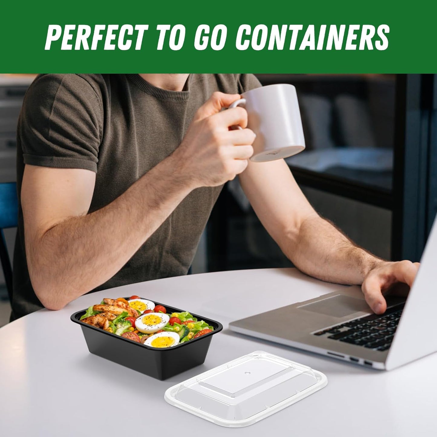Dealusy 50 Pack 24 oz Plastic Meal Prep Bowls – Portable Food Storage for Picnics, Tailgates, and Outdoor Adventure Lunches
