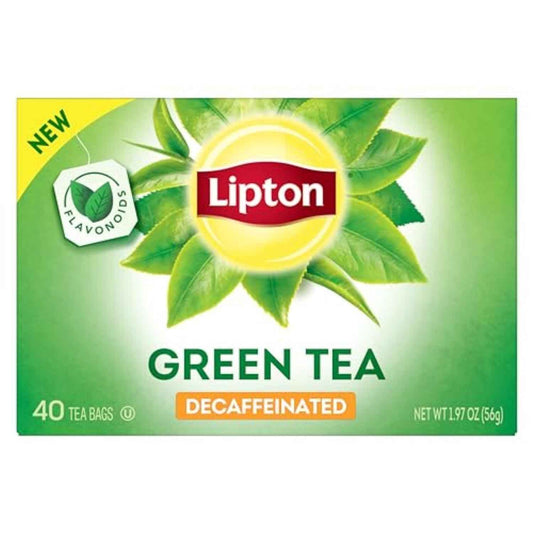 Lipton Decaf Green Tea Bags for Evening Wind-Down Rituals, Caffeine-Free Bedtime Brew with Flavonoids