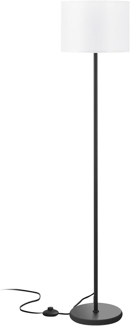 Decorative 60-Inch Floor Lamp with Fabric Lampshade and Foot Pedal On-Off Switch, Ambient Home Lighting for Bedroom Corner, Living Room and Dining Room