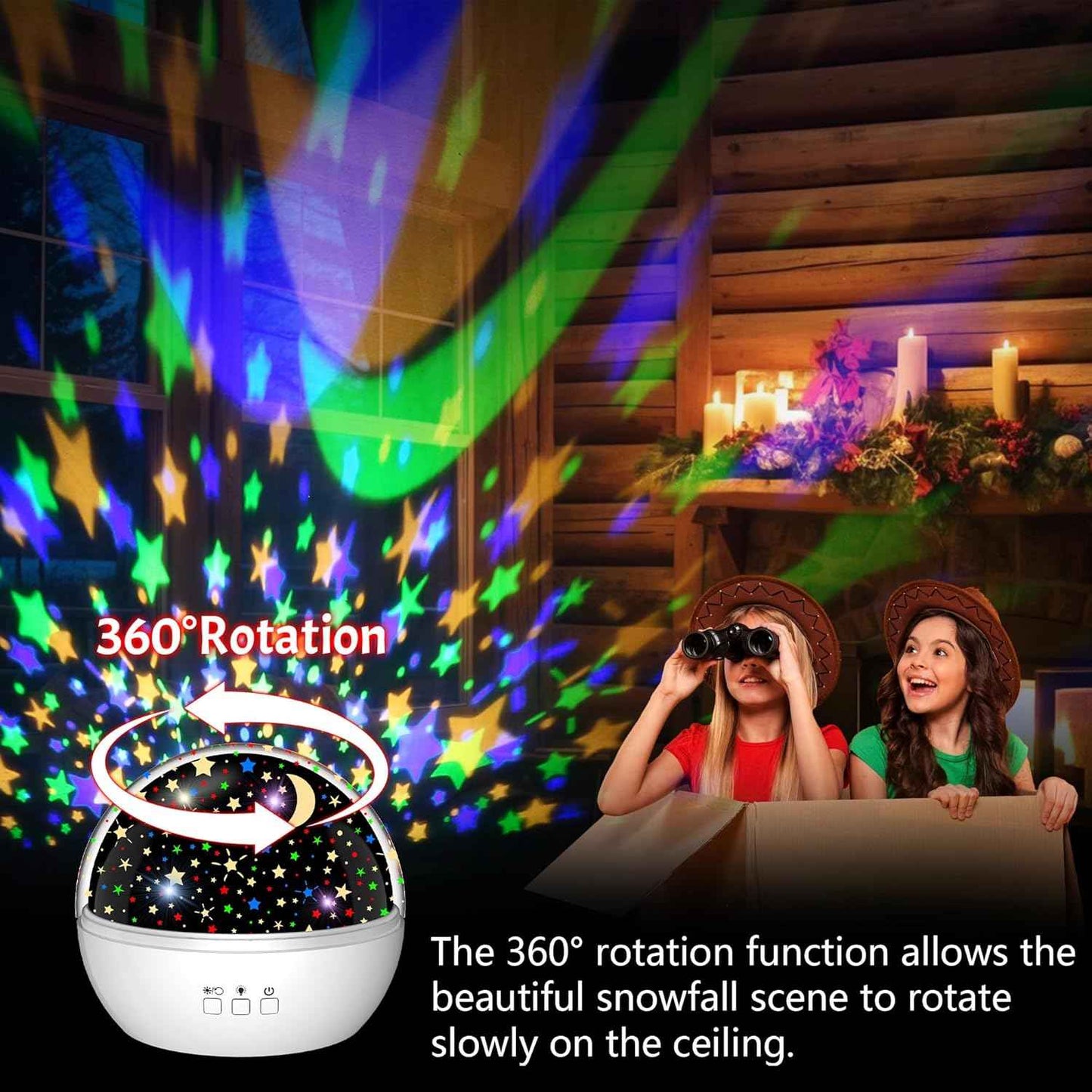 LuminoCrib Flameless Kids Night Light – Cool-Touch LED Projector Safe for Curious Toddlers and Infants
