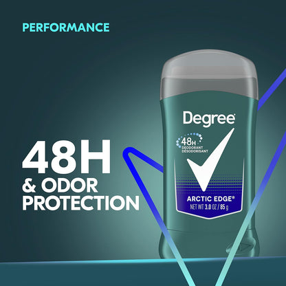 Degree Men Original Arctic Edge Deodorant 48-Hour Odor Protection Aluminum-Free Twin Pack for Sensitive Skin Daily Self-Care